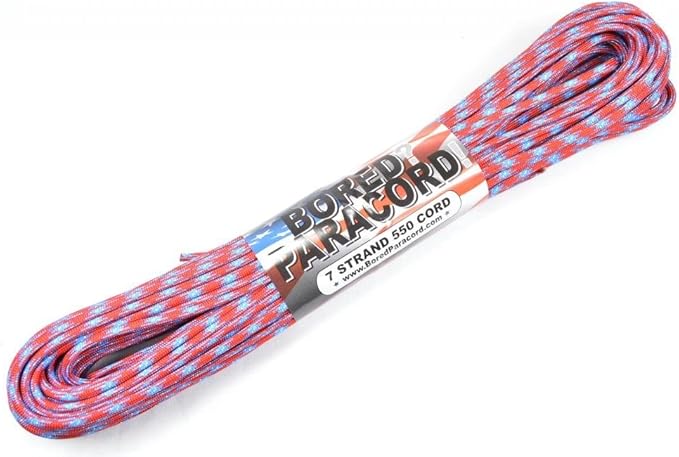 BORED? PARACORD! 550 lb Paracord – Ideal for Crafting, DIY Projects, Camping, Military & Active Outdoors – 300+ Colors – Tactical Parachute Cord Type III – Strong - Southern Pride 100 Feet