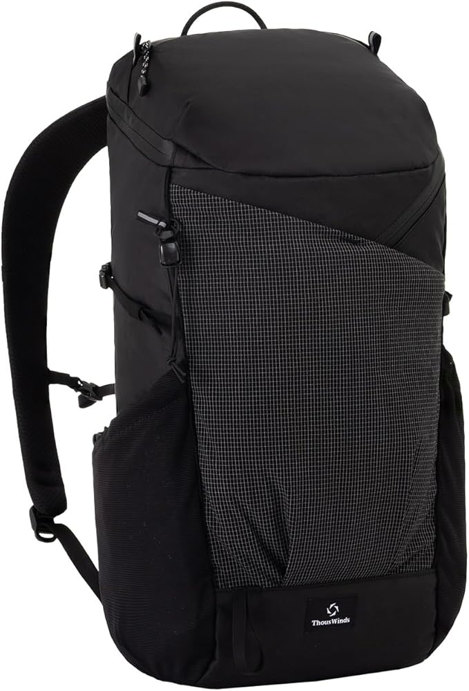 Thous Winds Ultralight Backpack, 20+5L Waterproof Hiking Daypack, EPX200 Fabric, 500g Lightweight Travel Backpack for Men Women Outdoor Camping Backpacking, Black