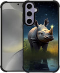 for Samsung Galaxy S24 S25 Case, Rhino Water Marshes Pattern Graphic Design Girl Boy Soft Silicone Hard Acrylic Shock Protection for Samsung Galaxy S24 S25
