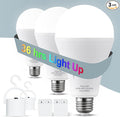 3Pack Rechargeable Emergency Light Bulb, A19 9W Warm White 6000K Self-Charging LED Light Bulb,1200mAh Battery Backup Light Bulbs for Daily,Home Emergency,Outdoor Portable Use