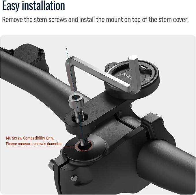 sincetop Universal Bike Phone Mount, Aluminum Stem Cap Phone Holder for Mountain and Road Bicycles, Quick Connect Riding Clip Stand MTB Handlebar Clamp【Series C - 1st Gen】