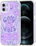 MOSNOVO Case for iPhone 12 & iPhone 12 Pro, [Buffertech 6.6ft Military-Grade Drop Protection] [Anti Peel Off Tech] Clear TPU Bumper Phone Case Cover Design - Good Vibes