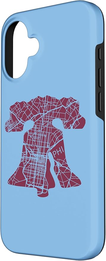 Philadelphia Street Map Liberty Bell Vintage Maroon Philly Case for iPhone 16