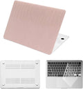 Hard Case for New MacBook Air 13 inch M2 M3 M4 2022 2024 2025 Release (Model A3240 A3113 A2681),13.6" Leather Case Cover & Keyboard Cover for Laptop Air 13.6",Pink Crocodile Skin