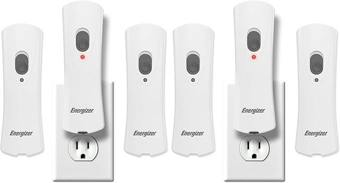 Energizer Auto-On LED Flashlights Rechargeable for Home Power Failure, Plug in LED Flashlight for Power Outage, Night Light, Hurricane Preparedness (Pack of 6)