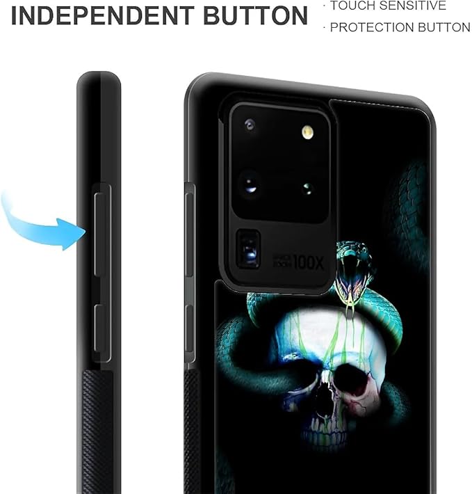for Samsung Galaxy S20 Ultra Case, Skeleton Winding Snake Pattern Graphic Design Girl Boy Soft Silicone Hard Acrylic Shock Protection for Samsung Galaxy S20 Ultra