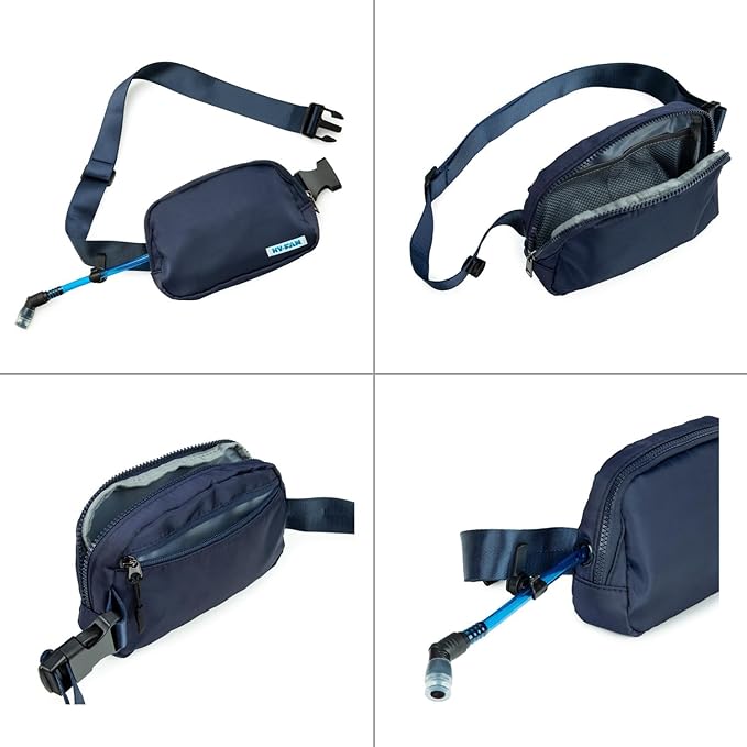 HY-FAN Kenai Hydration Cross Body with Bladder, 17oz BPA-Free, Hands-Free Design, Secure Pockets, Ideal for Travel, Daily Use and More (Light Blue)