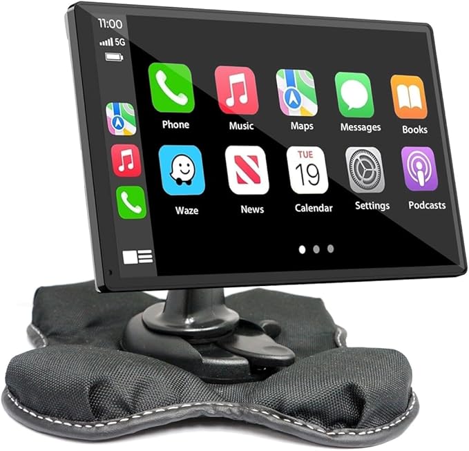 ChargerCity Portable Dashboard Friction Mount Kit w/4 Tab Cradle Adapter, GPS Holder & Beanbag Dash Mount for CarPlay & Smartphones