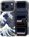 MOSNOVO for iPhone 17 Pro Case | Military Grade 6.6ft Drop Tested | Camera Control | Clear with Great Wave Design