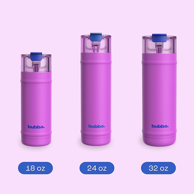 bubba 32 oz Dualsip Insulated Stainless Steel Water Bottle with Straw - Reusable, Leakproof, Lightweight, Dishwasher Safe, Lead-Free and BPA-Free, Moodbooster