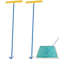 Barydat 2 Pcs Heavy Duty Manhole Cover Hook 30 Inch Handy Hook Lifting Tool, End Made with 3/8" Steel, Septic Tank Locator Tool with Handle Attic Pull Down for Moving Lifting and Pulling (Blue)