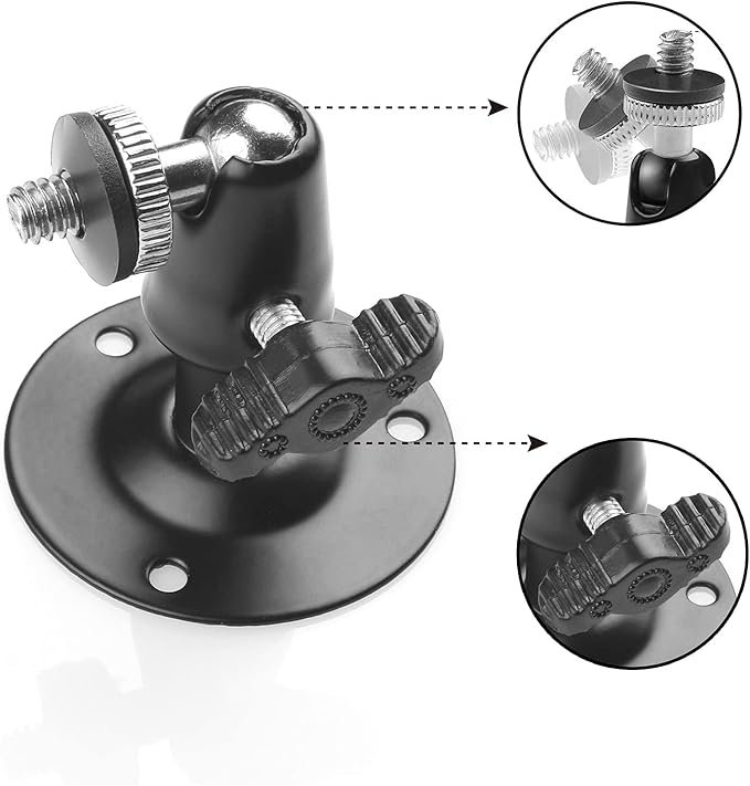 Camera Bracket Mount 3 Pcs Security Wall Mount for Oculus Sensor Arlo, Arlo Pro,Metal Security Camera Bracket Outdoor Indoor Oculus Rift Mount Bracket 360° Rotation 1/4" Screw Camera Wall Mounts