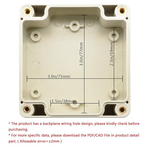 LeMotech ABS Plastic Junction Box Dustproof Waterproof IP65 Electrical Enclosure Box Universal Project Enclosure Grey with PC Transparent Clear Cover 3.3 x 3.2 x 2.2 inch (83 x 81 x 56 mm)