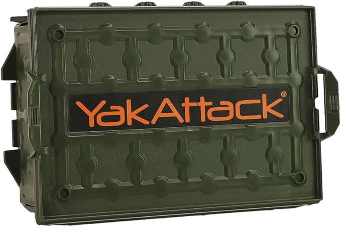 YakAttack TracPak Combo Kit – Ranger Grey | 2 Stackable Storage Boxes + Quick Release Track Base | Fits MightyMount, GearTrac & Most Kayak Tracks | Space-Saving Fishing Storage | Compact Kayaking Box