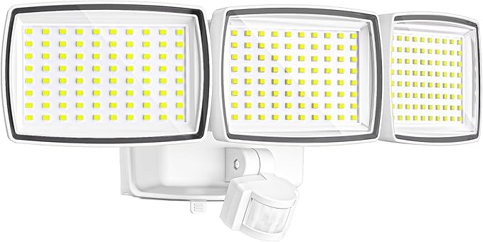 AIXPI Battery Powered Motion Sensor Outdoor Lights, 1500LM Flood Light IP65 Waterproof Security Light Motion Detector Lights Wireless for Outside, Yard White 1Pack