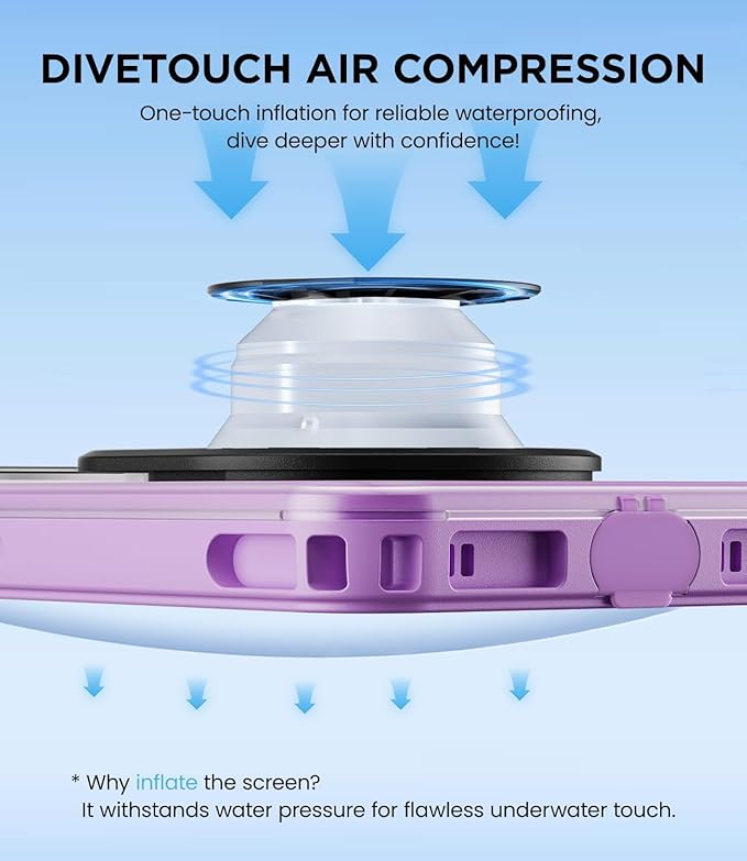 WIFORT Waterproof Phone Case with Lanyard, Underwater Phone Cases for Snorkeling/Diving/Swimming/Filming, IP68 Water Proof Touchscreen Case for All Cell Phones: iPhone/Samsung/Moto/Pixel - Purple