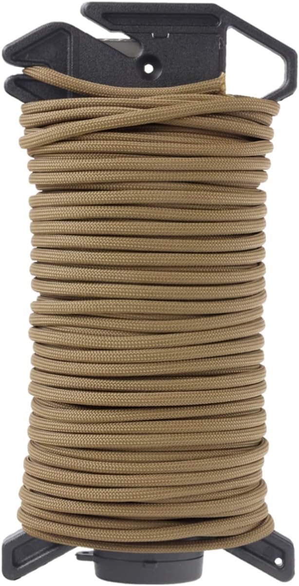 Atwood Rope MFG Ready Rope™ 550 Paracord 100 Feet 7-String Core Nylon Parachute Cord Outside Survival Gear Made in USA | Lanyards, Bracelets, Handle Wraps, Keychain (Coyote)