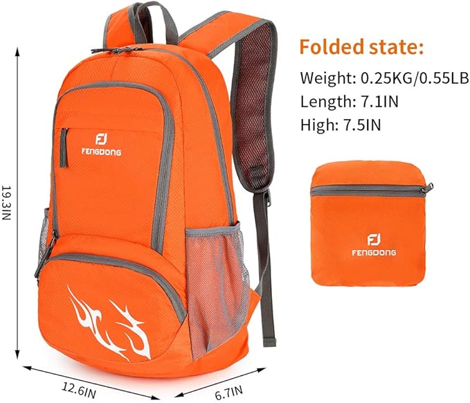 FENGDONG 35L Lightweight Foldable Waterproof Packable Travel Small Hiking Backpack Daypack for men women