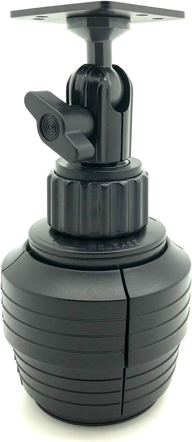 LycoGear Heavy Duty Metal AMPS Hole Pattern ELD Drinks Cup Holder Mount Compatible with Ham CB Pro Satellite Radio & All Universal 2 & 4 Hole fit AMPS Pattern mounting Device