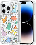MOSNOVO for iPhone 14 Pro Case | Military Grade 6.6ft Drop Tested | Clear with Dinosaur Land Design