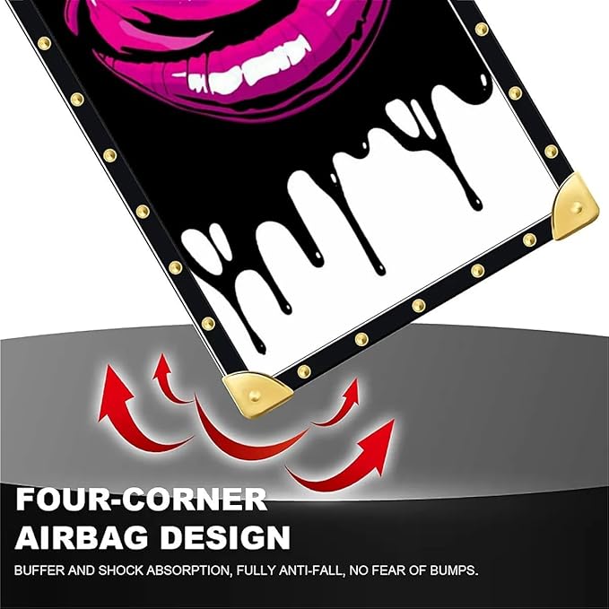for iPhone 17 Pro Case Luxury Golden Decoration for Girl Women Soft TPU Shockproof Protective Hard PC Back for iPhone 17 Pro Crazy Pattern Black White Red Slap Sexy
