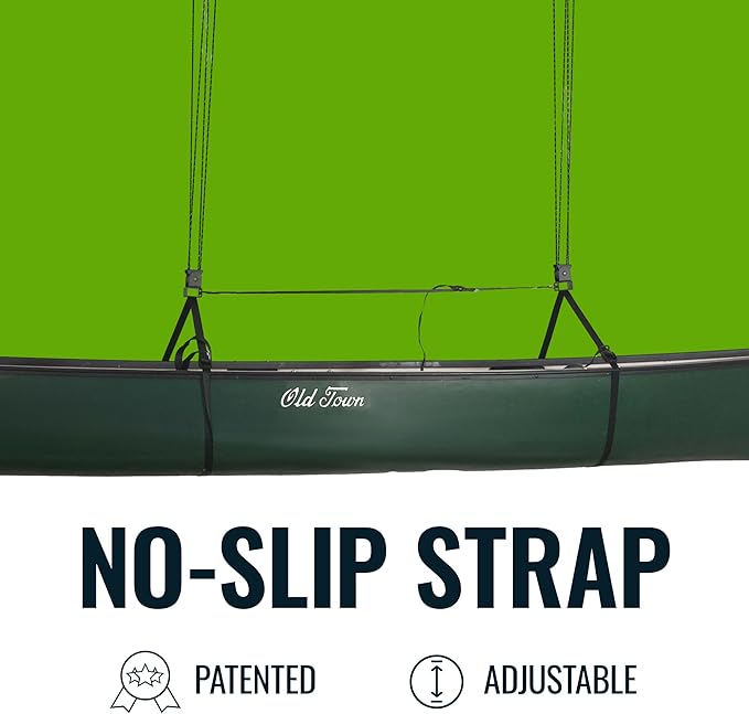 Teal Triangle Heavy Duty Elite Canoe Hoist, Easy-Lift Garage Pulley System, Holds 150 lbs, Fits 8-Foot Ceilings, Patented No-Slip Strap, No Setup Required