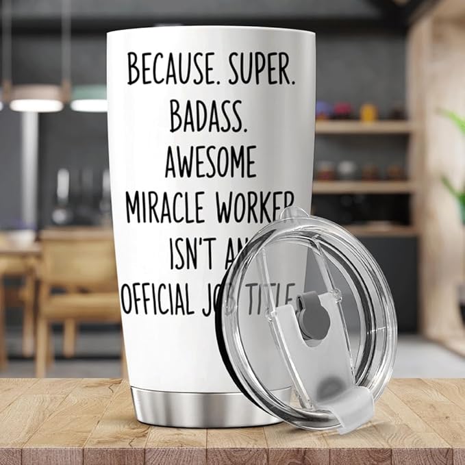 CUBICER Chaos Coordinator Quote Stainless Steel Tumbler 20 Oz Inspirational Funny Gift For Moms Teachers Nurses Workers Cool Insulated Mug Hot Travel Outdoor Iced Heat Bottle
