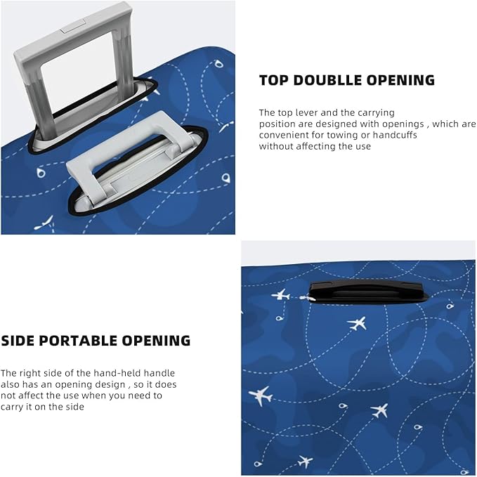 Travel Luggage Cover with Airplane & Route Pattern, Suitcase Protector For Travel (Fits 18-21 Inch Luggage)