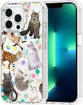 MOSNOVO Case for iPhone 13 Pro, [Buffertech 6.6ft Military-Grade Drop Protection] [Anti Peel Off Tech] Clear TPU Bumper Phone Case Cover Design - Space Cat