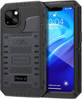 Mitywah Waterproof Case for iPhone 13, Heavy Duty Military Grade Drop Protection Phone Case with Built-in Screen Protector, 360° Full Body Protection Metal Armor Dropproof Case 6.1 inch, Black