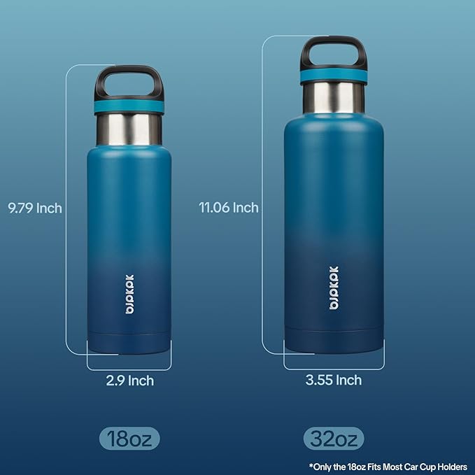 BJPKPK Insulated Water Bottle 32OZ Stainless Steel Water Bottle with Handle Double Walls Vacuum Insulated BPA Free Flask, Indigo Black