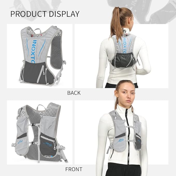 IX INOXTO Running Hydration Vest for Men Women Water Backpack for Running 3L Running Hydration Pack for Trail Running Marathon Race Hiking