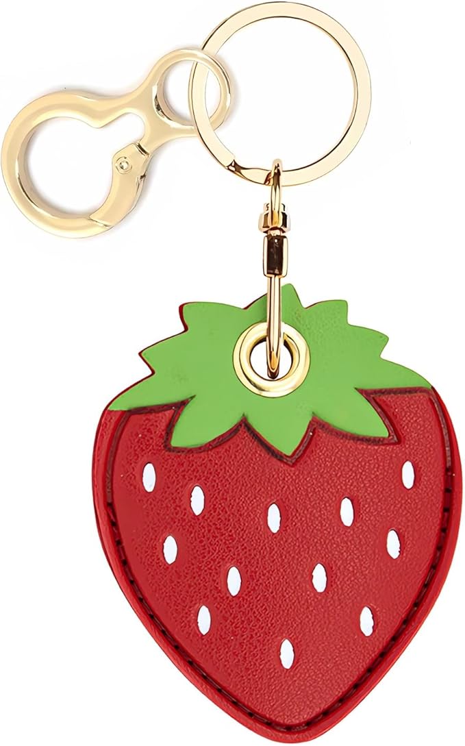 Leather Keychain Holder Case Compatible with AirTag,Cute air tag Cover with Keychain Ring,GPS Tracker Case for Keys