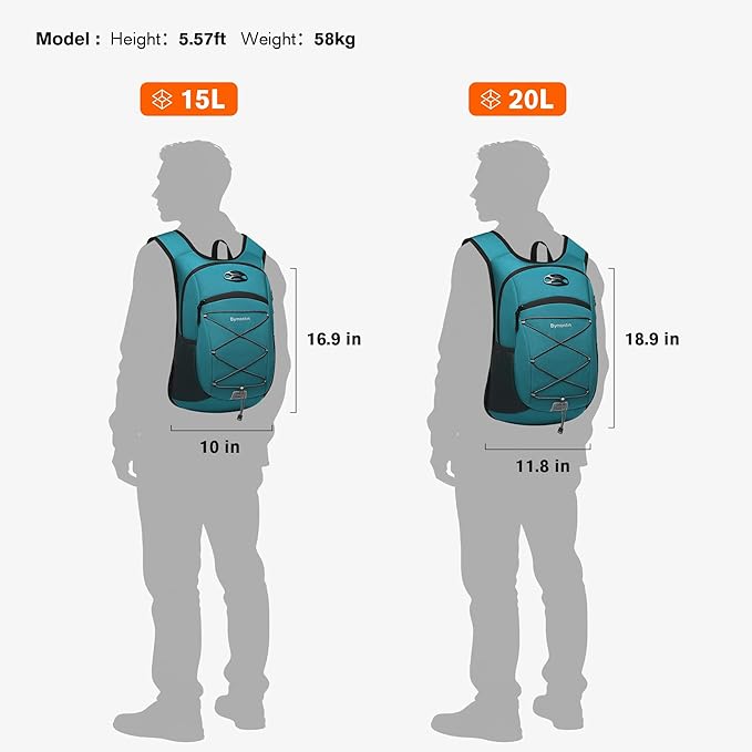 Ultra-Light Soft Daypack 15L/20L, Cushioned Breathable Back Panel Backpack, Lightweight Packable Travel Backpack (Green, 20L)