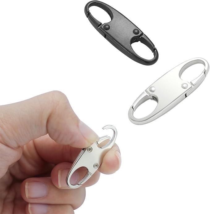 Small Carabiner Clip, Zipper Clip, Small Carabiner| Mini Carabiner, ZipperPull Replacement, Premium Zipper Lock, Upgraded ZipperPull, ZipperClips Anti Theft (6PCS Black)