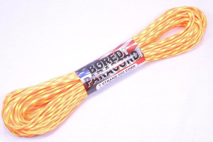 BORED? PARACORD! 550 lb Paracord – Ideal for Crafting, DIY Projects, Camping, Military & Active Outdoors – 300+ Colors – Tactical Parachute Cord Type III – Strong - Search and Rescue 50 Feet