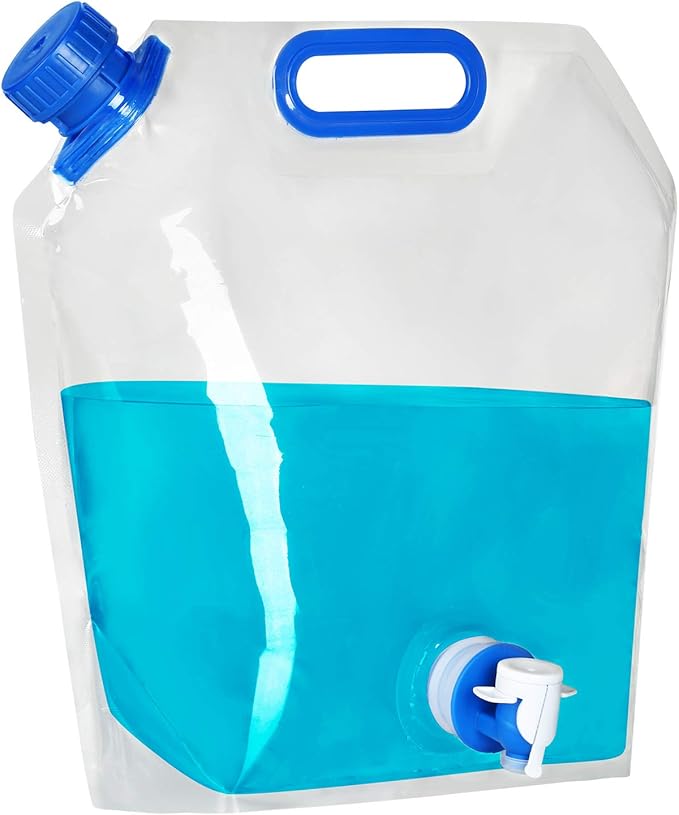 Collapsible Water Container, BPA Free Food Grade Clear Plastic Water Jug with Spout for Sport Camping Riding Hiking, Foldable Emergency Water Bottle
