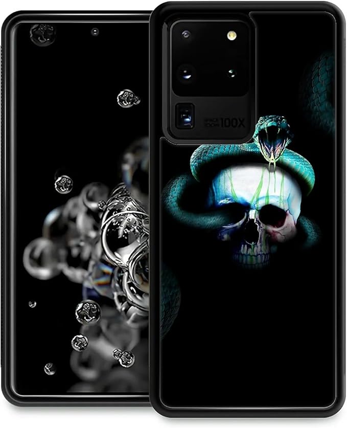 for Samsung Galaxy S20 Ultra Case, Skeleton Winding Snake Pattern Graphic Design Girl Boy Soft Silicone Hard Acrylic Shock Protection for Samsung Galaxy S20 Ultra