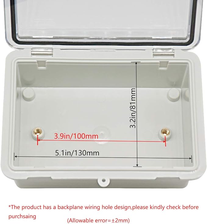 Zulkit Junction Box ABS Plastic Dustproof Waterproof IP65 Electrical Boxes Hinged Shell Outdoor Universal Project Enclosure Clear Cover with 2 Cable Glands 5.9 x 3.9 x 2.8 inch (150x100x70 mm)