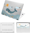 Hard Case for New MacBook Air 13 inch M2 M3 M4 2022 2024 2025 Release (Model A3240 A3113 A2681),13.6" Protective Case Cover & Keyboard Cover for Laptop Air 13.6",Ocean Dolphin
