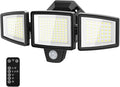 LED Security Lights Motion Sensor Outdoor Lights, 6500K Daylight, IP65 Waterproof, Dusk to Dawn, 3-Head Motion Detected Flood Light for Garage, Yard, Porch