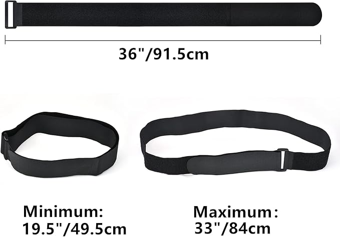 2 x 36 Inch Hook and Loop Cable Tie, 6 Pack Heavy Duty Adjustable Fastening Adhesive Cinch Strap with Plastic D-ring Buckle, Multi-Purpose Reusable Cord Organizer by Cacturism