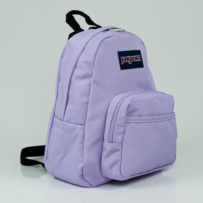 JanSport Half Pint Mini Backpack, 10.2 L - Durable Mini Bag Purse with Adjustable Shoulder Straps, Single Main Compartment, Zippered Stash Pocket, Pastel Lilac