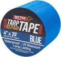 Mytee Products 4" x25' Blue Vinyl Tarp Repair Tape Kit – Heavy Duty 8.8oz Peel & Stick Waterproof Patch for Canvas, Tent, Awning, Boat Cover, RV & Truck Tarps, UV Resistant