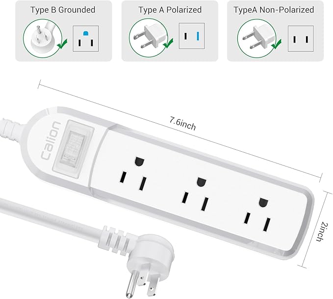 Outdoor Power Strip Waterproof IPX6 Surge Protector with 10 FT Extension Cord 3 Widely Outlets Overload Protection Shockproof Flat Plug Wall Mountable for Outdoor/Indoor ETL,White