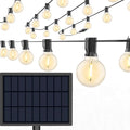 Sunlitec Solar String Lights Waterproof LED Indoor/Outdoor Hanging Umbrella Lights with 25 Bulbs - 27 Ft Patio Light for Deckyard Tents Market Cafe Gazebo Porch Party Decor (25 Light Bulb)