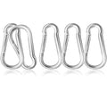 5 Pack 3.9" Heavy Duty Carabiner Clips, M10 Sliver Galvanized Steel Spring Snap Hooks, Rust-Resistant Keychain Clips for Hammock, Camping, Hiking, Fishing, Swing Set