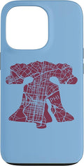 Philadelphia Street Map Liberty Bell Vintage Maroon Philly Case for iPhone 13 Pro