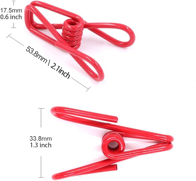 Swpeet 50 Pieces Multi-Purpose Metal Wire Clip Windproof Clothespin Metal Clips Holders for Office Clothes Baby Diaper Peg Clips Pins Hanging Hooks - Multi-Colors