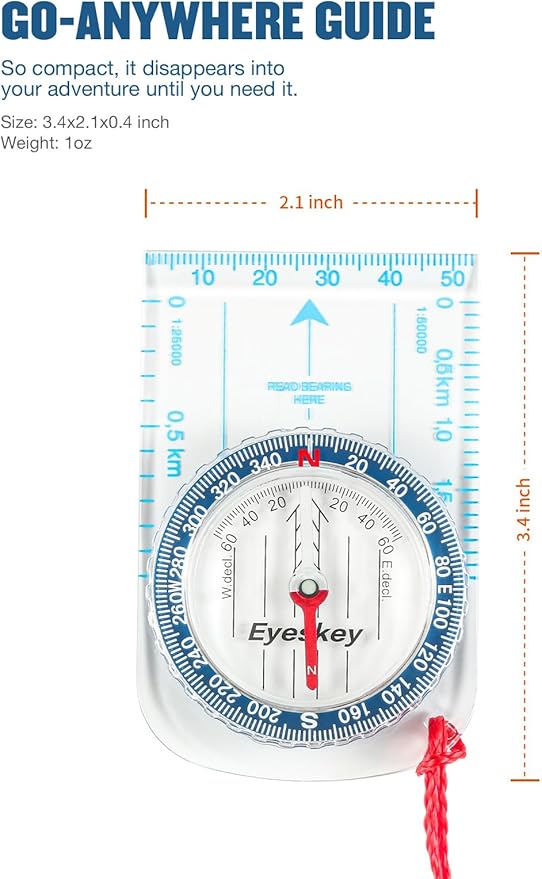 Eyeskey Advanced Orienteering Compass for Hiking & Navigation